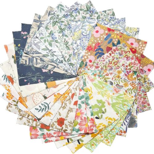 1 56-Piece Precut Fabric Squares 5”x5”,Charm Packs for Quilting 5 Inch,100% Cotton Quilting Fabric for Sewing & Crafting(Autumn/Winter Colors)