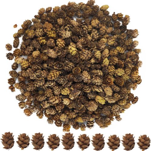 320PCS 1.18"-1.97" Natural Mini Pine Cones in Bulk for DIY Crafts, Home Decoration, Fall and Christmas, Wedding Decor