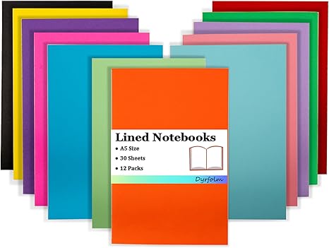 1 12 Pack Colorful Notebook Journals Bulk,A5 lined Journal,Sketchbook Subject Note Pad for Travelers Office Drawing Writing,Travel Journal Notebook Notepad,60 Pages,5.5 x 8.3 inch