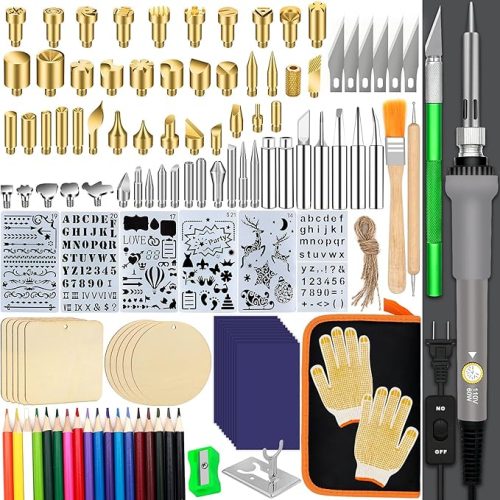 Wood Burning Kit for Beginners, 73PCS Professional Wood Burning Pen and Accessories Wooden Kits Embossing Carving and Wood Burning