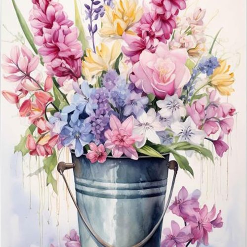 1 EIBEILI Diamond Painting Kits for Adults, Colorful Flowers in Bucket 5D Diamond Art Kits for Beginner DIY Full Drill Diamond Dots Crystal Craft Kits for Home Wall Decor Gifts 11.8x15.7 inch