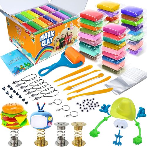 1 Modeling Clay Kit - 36 Colors Air Dry Magic Clay, DIY Molding with Sculpting Tools, Party Favors Kids Art Crafts Best Gift for Boys & Girls Age 3-12 Year Old