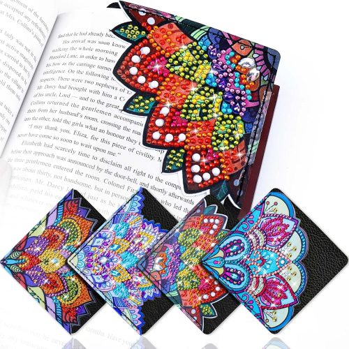 1 Diamond Art Bookmarks, 4 PCS Cute Diamond Art Bookmarks for Book Lovers, DIY Corner Bookmark Diamond Art Kits for Kids