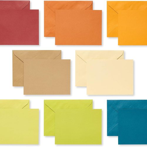1 Single Panel Blank Cards with Envelopes, Earthtone Colors (100-Count)