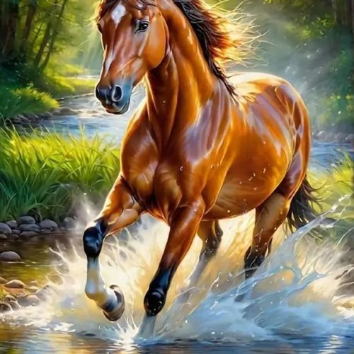 1 mrpwnle Horse Diamond Painting Kits for Adults - Horse Diamond Art Kits for Adults Beginners, 5D Round Full Drill Crafts Gem Art Painting Kits for Home Decor Gifts12x16 inch