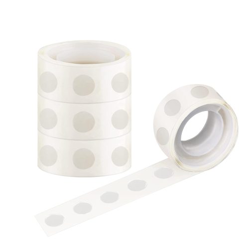 1 Glue Points Dots Double Sided, 400 Pcs 12mm/0.47" 4 Rolls Poster Putty Adhesive Clear Balloons Tape Removable Non Trace Stickers for Wedding Decoration, Art Craft, Party Supplies 100 Pcs/Roll