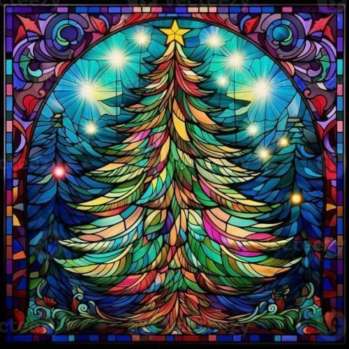 1 Christmas Tree Diamond Art Kits for Adults DIY Diamond Painting Kits for Adults Crystal Art 5D Diamond Painting Kit Gem Art Painting Kit Home Wall Decor 12×12inch