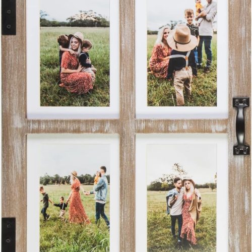 1 5x7 Picture Frame Collage with 4 Photos - Display Your Favorite Memories - Collage Picture Frames That Fit Any 4x6 or 5x7 Photo (Brown)