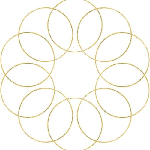 1 10pcs 6 Inch Gold Metal Rings for Crafts Dream Catcher Ring, Metal Hoops for Dream Catcher and Crafts Centerpiece Table Decorations