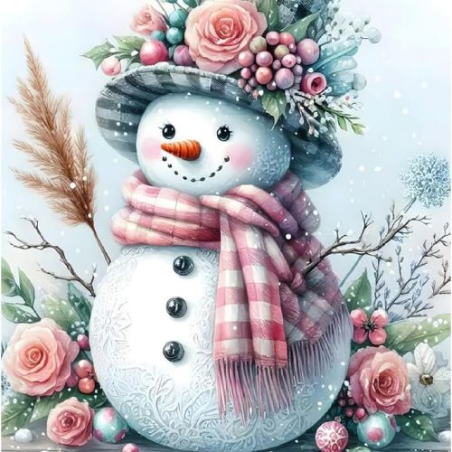 1 Christmas Diamond Painting Kits for Adults - Snowman Diamond Art Kits for Adults Beginner, DIY Full Drill Winter Diamond Art Painting,5D Gem Art and Crafts for Wall Decor 12x16inch