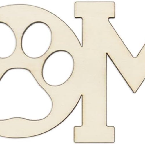 3pcs Home Paw Wood Sign Blank Wooden Dog Cat Paw Plaque Unfinished Wood DIY Crafts Cutouts Ornaments for Puppy Pet House Door Wall Decorative, 7.9x2.6 in