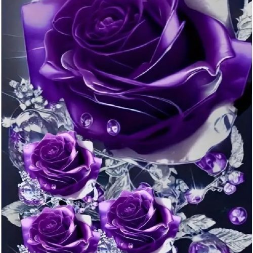 STGLCR Rose Diamond Painting Kits for Adults Purple Rose DIY 5D Diamond Art Kits Full Drill Diamond Dots Flowers Paintings with Diamonds Gem Art and Crafts Home Decor 12x16inch