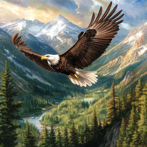 Milila Diamond Painting Kits for Adults Full Drill Round Diamond Art Kits for Beginners for Home Wall Decor 11.8x11.8inch(Eagle)
