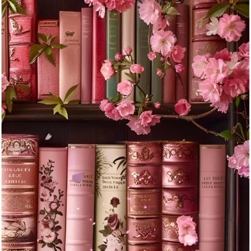 Canrichshop Books Paint by Numbers Kit for Adults,Bookshelf DIY Acrylic Painting Kit for Beginners Unframed,Flowers Easy Adult Paint by Number Kits on Canvas for Decor 16x20inch