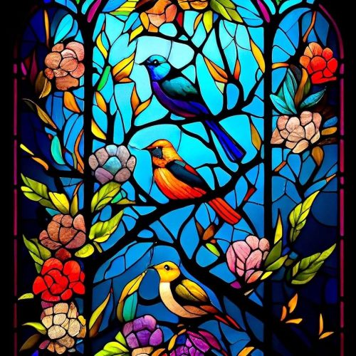 1 GMETNIC Bird Diamond Painting Kits, 5D Diamond Dot Art Full Drill Gem Art Craft Painting Gift for Adult, Home Decor (12 x 16 Inches)