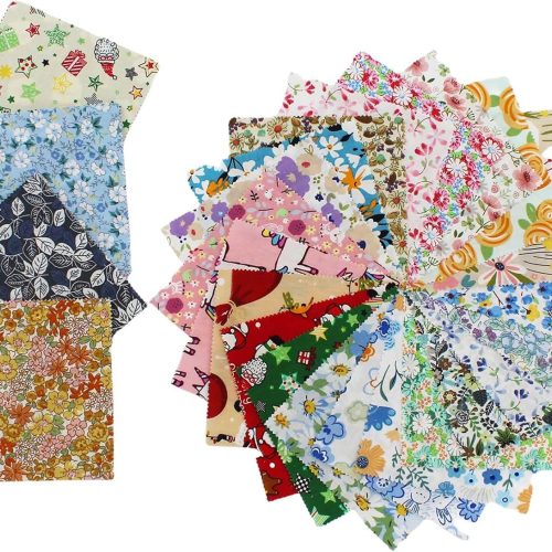 42PCS Charm Pack Fabric Clearance for Quilting 5 Inch,Cotton Fabric Squares 5" x 5", Random Assorted Patterns for Sewing, Quilting Supplies & DIY Craft Projects