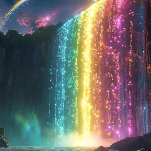 KINPLUB 5D Diamond Painting Kits for Adults, Colorful Waterfall Landscape Diamond Art Kits for Adults Beginners, DIY Full Round Drill Paint by Diamonds, Home Wall Decor 12 x 16 Inch
