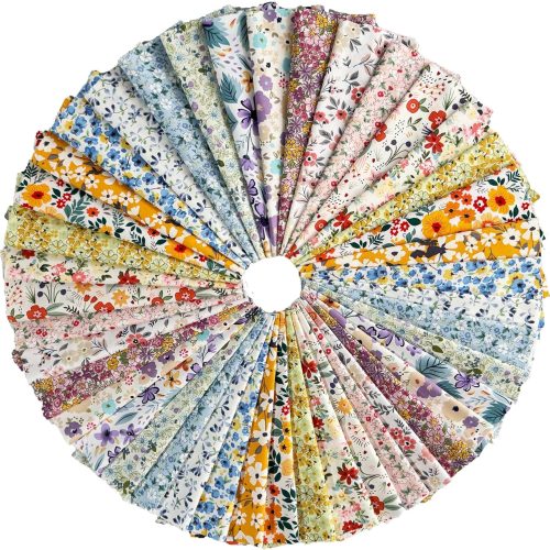 42-10" Quilting Cotton Fabric Bundles Printed Floral Craft Fabric Precut 100% Cotton Layer Cake Fabrics Quilting Squares for Any DIY Sewing Crafts(Fresh Style)