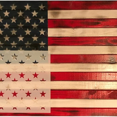 50 Star Stencil Template 10.5 X 15 (Actual Size 10.5 X 14.82) for Making Wood American Flags and Wall Stencils. Made from Thick Reusable 14mil Mylar Plastic
