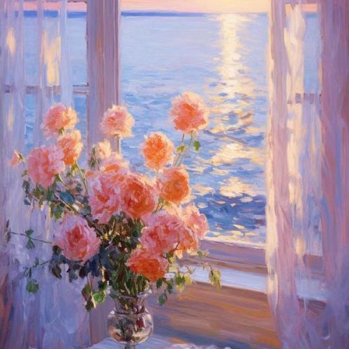 1 ZRIZQ Diamond Painting Kits for Adults,Window Flowers Diamond Art Kits for Adults,Gem Art Kits for Gift Home Wall Decor(12x16inch)