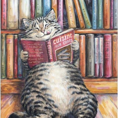 Diamond Painting Kits for Adults, 5D DIY Diamond Art Kits for Beginners, Full Drill Diamond Painting Kits for Home Wall Decor, Reading Cat, 12x16 Inch