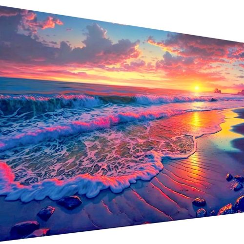 Large Diamond Painting, Landscape Large Diamond Art Kits for Adults, Full Drill Round Big Diamond Painting, DIY Gem Art and Crafts for Home Wall Decor Gift 27.5 X 15.7inch