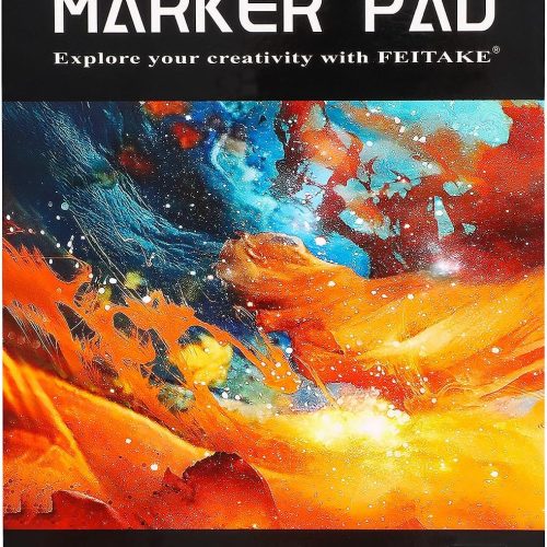 1 A5 Marker Paper Sketchbook Bleedproof Alcohol Markers Pad 60pages (30sheets) Double-Sided 120lb (200gsm) Thick Marker Paper Drawing Art Notebook Gift for Kids Artists