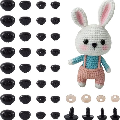 1 Craftdady 100Sets Black Plastic Safety Noses Crafts with Washers for DIY Doll Toys Puppet Plush Animal Making