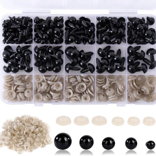 1 Vanblue Safety Eyes 150Pcs 6-12 mm Plastic Safety Eyes with Washers Craft Eyes for Amigurumi Stuffed Animal Crochet Projects Teddy Bear Puppet Toys DIY Crafts Making Halloween Decorations