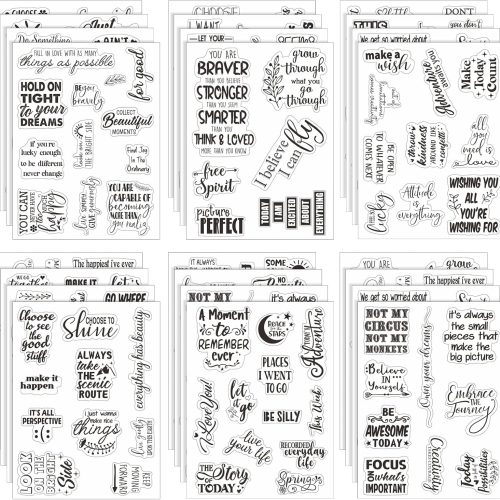 1 20 Sheets Different Transparent Vintage Words Stickers Inspirational Scrapbooking Motivational Stickers Sweet Happiness for Water Bottles Laptops Teens Teachers