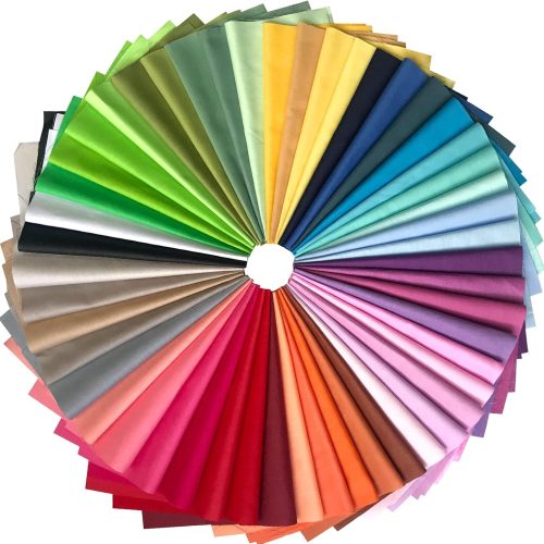 1 Misscrafts 50pcs Top Cotton Craft Fabric Bundle Squares Fat Quarters Quilting Fabric Pure Colour for Sewing Crafting Patchwork DIY Scrapbooking (10x10 inches)