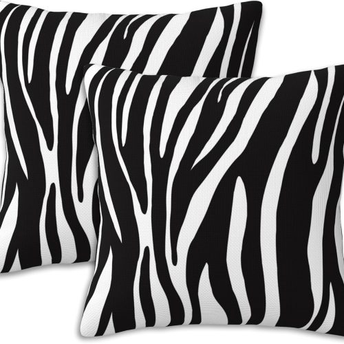 1 Throw Pillow Covers Animal Zebra Skin Pillow Covers 16x16 Inch Set of 2 Throw Pillows Decorative Pillow Cases Cushion Covers for Bedroom Livingroom Sofa Farm House