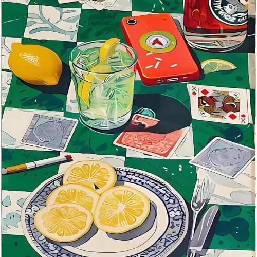 1 Vintage Poker Paint by Numbers Kit for Adults, Fruit Paint by Numbers Kit for Adults Beginner, DIY Acrylic Watercolor Paint by Numbers Kits on Canvas Without Frame for Home Wall Decor 16X20 Inch