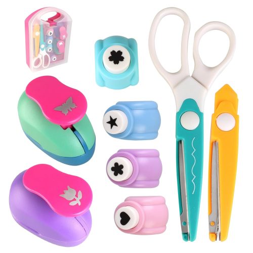 1 Creative Kids DIY Puncher Craft Set, Hole Punch Shapes, Craft Hole Punch for Kids, Multiple Style Paper Shape Cutters for Crafts