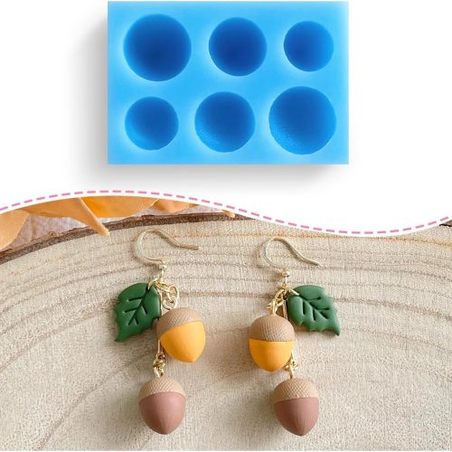 1 KEOKER Acorn Polymer Clay Molds, Fall Polymer Clay Molds for Jewelry, 3D Polymer Clay Earring Molds for Christmas Polymer Clay Earrings,