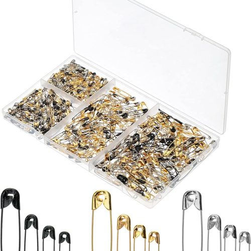 1 Assorted Safety Pins - 600 Pack, Small & Large Sizes, Assorted Colors, Ideal for Clothes