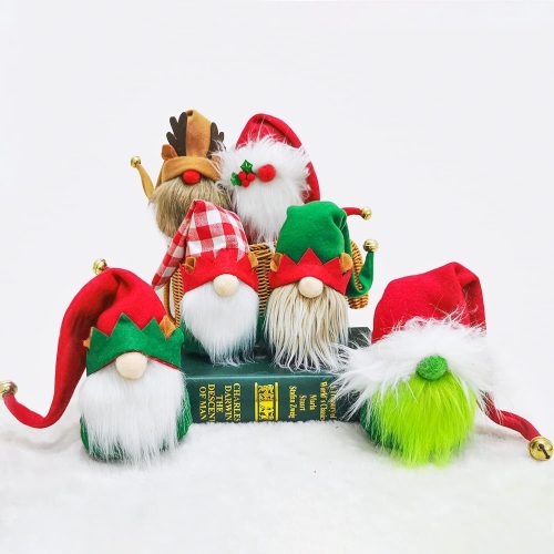 1 6PC Christmas Gnomes Plush for Christmas Table Tiered Tray Shelf Decorations Cute Lazy Elf Santa Tomte Swedish Gnomes
