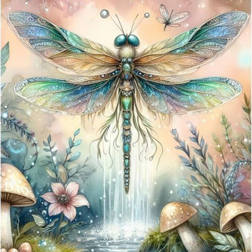 1 Diamond Painting Kits for Adults, 5D DIY Diamond Art Kits for Beginners, Full Drill Diamond Painting Kits for Home Wall Decor, Dragonfly, 12x16 Inch