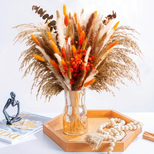 1 Dried Pampas Grass Bouquet Boho Rustic Wedding and Home Table Decor Wedding Decor Rustic Decor Natural Floral Arrangement 17inch (80PCS Pampas Grass)