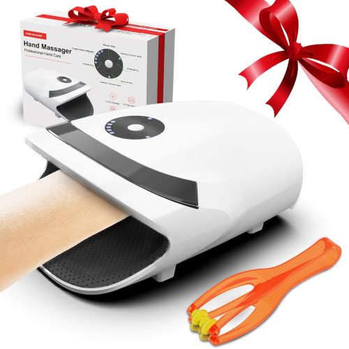 1 Christmas Gifts for Women,White Elephant Gifts for Adults - Hand Massager with Compression & Heating,Electric Hand Massager for Arthritis and Carpal Tunnel(White)