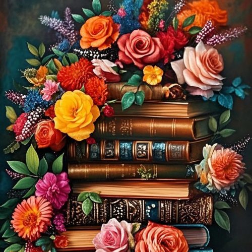 1 Diamond Painting Kits for Adults, Books Diamond Art Kits for Adults Beginner, 5D Book Flower Diamond Art kits ,DIY Full Drill Diamond Dots Gem Art and Crafts for Home Decor and Relaxation 12x16 in 