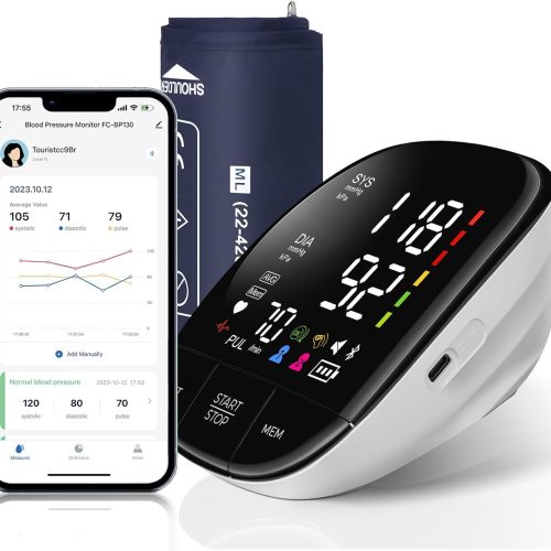 1 Blood Pressure Monitor Upper Arm, Automatic Blood Pressure Cuff with Large Cuff - Blood Pressure Monitors for Home Use, Talking Blood Pressure Monitor, 240 Memories for 2 Users