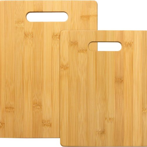 Totally Bamboo 2-Piece Cutting Board Set; 2 Assorted Sizes of Bamboo Wood Cutting Boards for Kitchen
