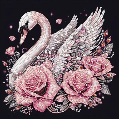Diamond Art Painting Kits for Adults Swan, 5D Special Shape Diamond Art Kits for Beginners, Crystal Rhinestones Diamond Art Painting for Home Wall Decoration Gift 12×12inch