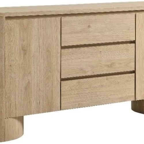Duval Oval Wood Grain 71 Inch Sideboard with Doors and Drawers in Hickory Frost