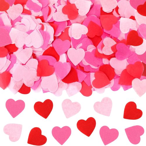 1 Valentine's Day Heart Paper Confetti, Red Heart Tissue Decorations Valentine Party Scatter Table Confetti Sprinkles Hearts for Balloons Wedding Birthday Festival Supplies