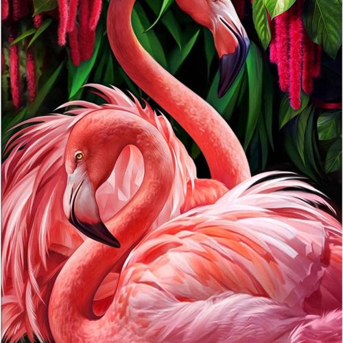 1 Diamond Art Kits for Adults 5D Full Drill Diamond Painting Kit for Adults, Flamingo Cross Stitch Art Kits Painting with Diamonds 11.8×15.7 Inch