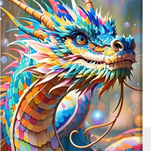 ACANDYL Dragon DIY Paint by Numbers Kit for Adults Paint by Numbers Beginner Canvas Painting by Number DIY Acrylic Oil Painting on Canvas Arts Craft Decoration Color Dragon 16x20 in