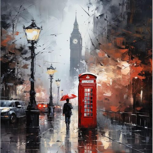 Paint by Numbers Kit for Adults Beginner, London City View Street Scenery Adult Paint by Number Kits on Canvas without Frame, Big Ben Acrylic Oil Paint by Numbers for Home Decor Gift 16” W x 20”L
