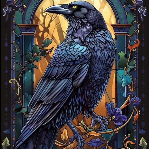 Crow Diamond Painting Kits for Adults, Raven DIY 5D Diamond Art Kits Full Drill Diamond Dots Paintings with Diamonds Gem Art and Crafts Home Decor 12x16inch